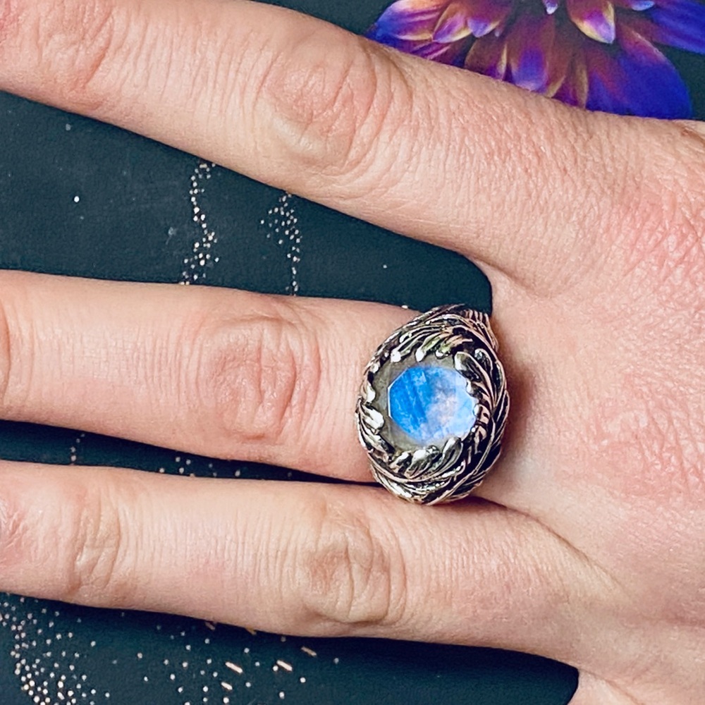 BloodMilk Jewels - Swansong Ring - Moonstone and Sterling Silver
